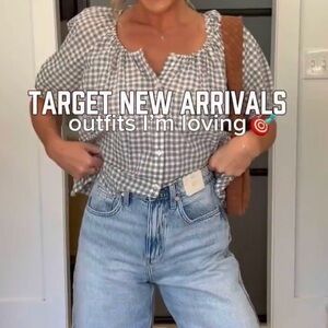 NWT gingham cropped blouse